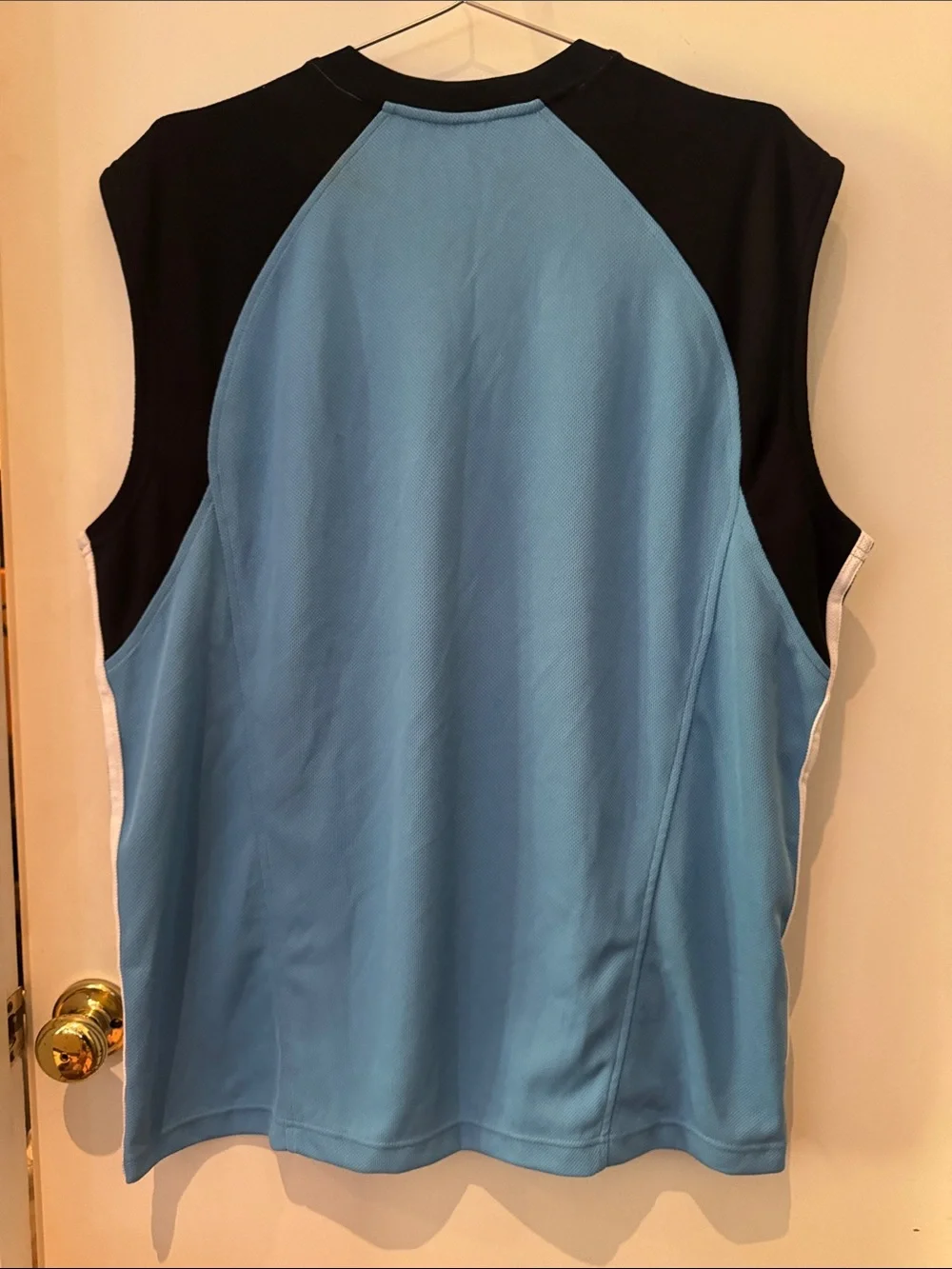 adidas Light Blue & Black Sleeveless Sports Jersey